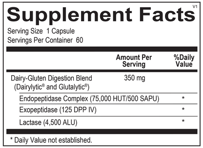 Dr. M's supplements: Dairy and Gluten Digest